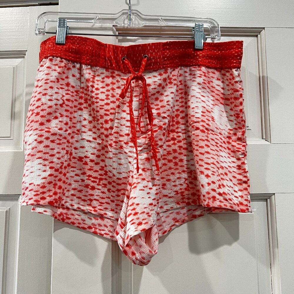 Lou & Grey drawstring waist orange and white shorts, size L
